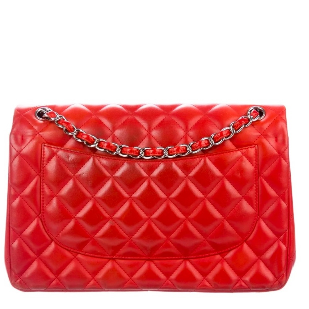 Chanel Jumbo Flap Lambskin Bag - Red - Picture 4 of 8